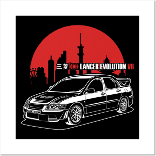 Lancer Evolution VII - Red & White Print Posters and Art